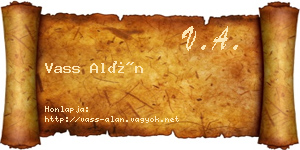 Vass Alán névjegykártya