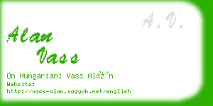 alan vass business card